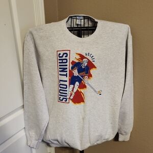 Port and Company Saint Louis Hockey Crewneck Sweater - Gray